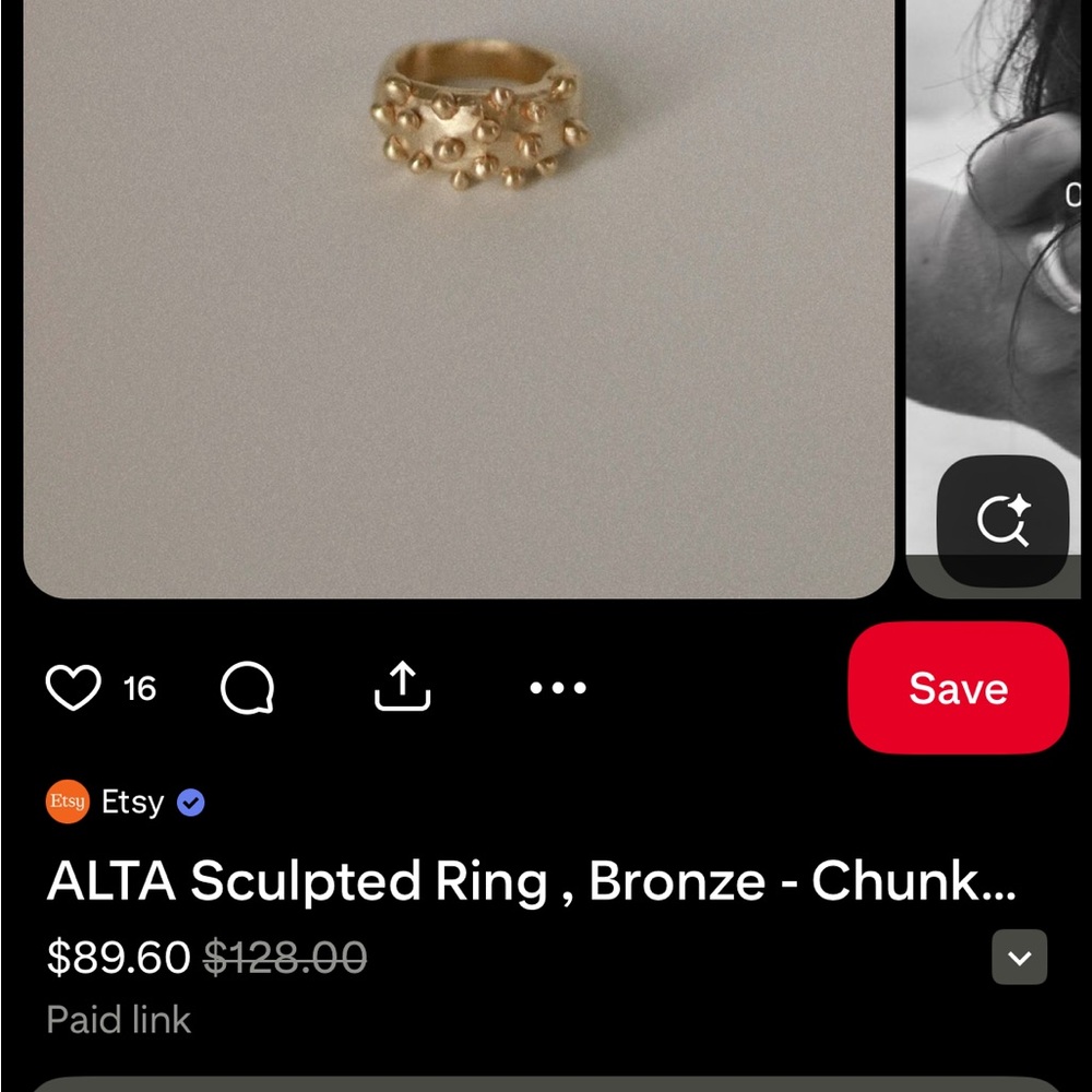 Gold Beaded ALTA Dome Ring - Women Jewelry